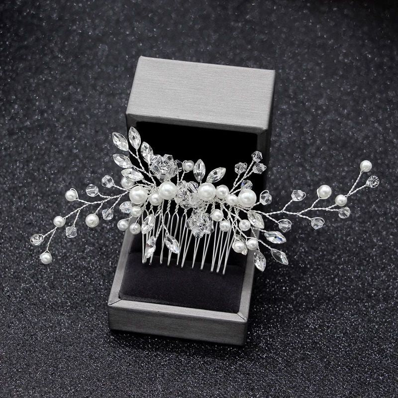 Peigne à cheveux mariage - JewelryHairCombs™ - Perles