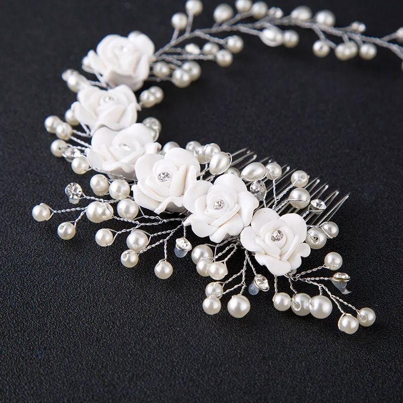 Peigne à cheveux mariage - JewelryHairCombs™ - Fleurs